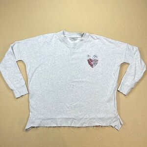 AllSaints Grey Lightweight Sweatshirt Asymmetric Hem